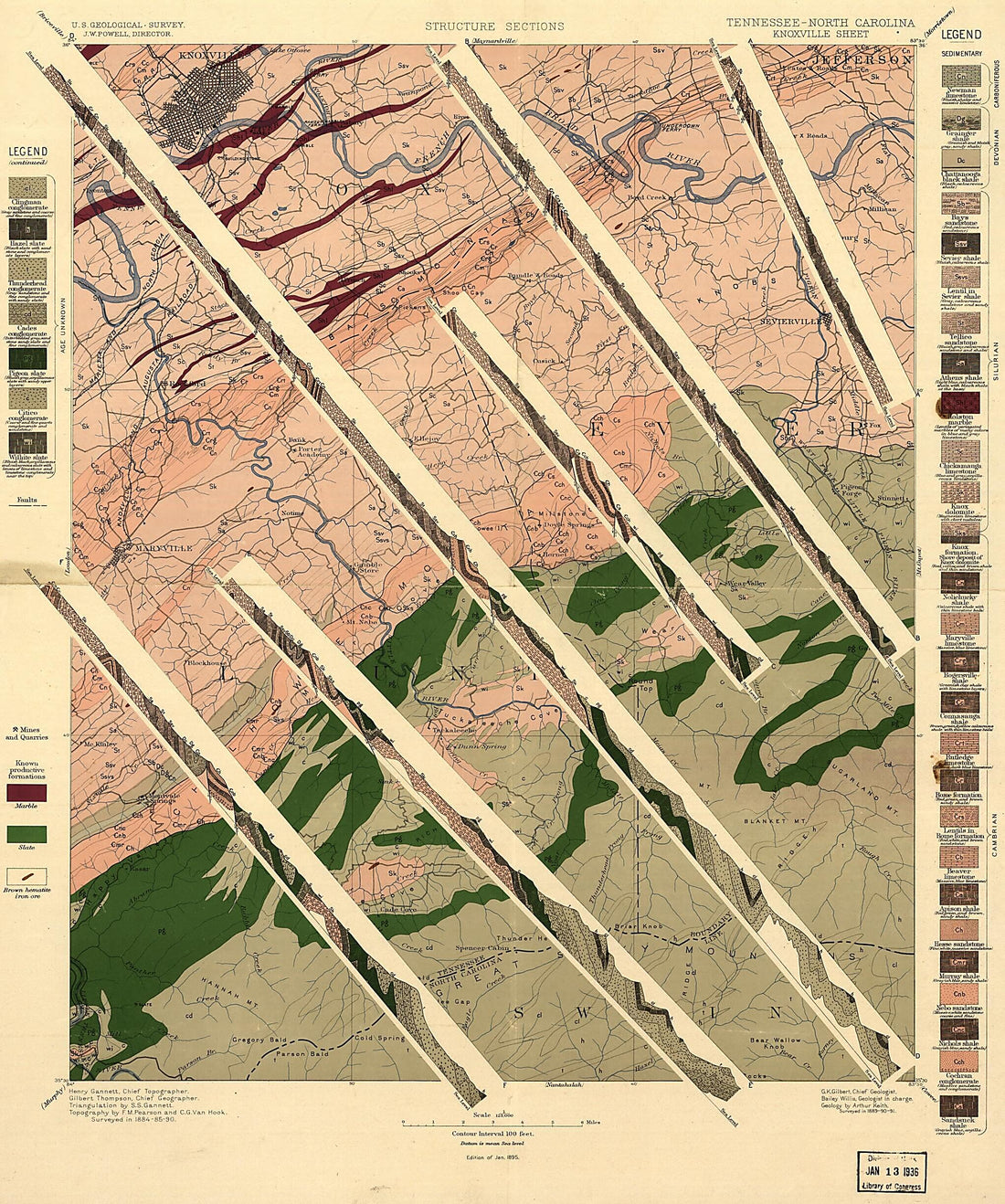 This old map of North Carolina from 1895 was created by  Geological Survey (U.S.) in 1895