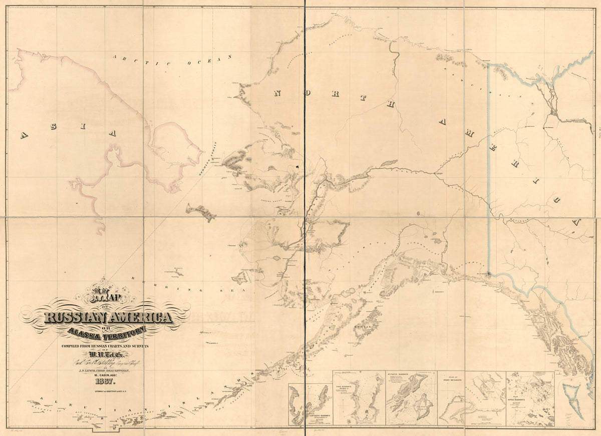 Map of Russian America Or Alaska Territory in 1862 by Relic Map Company