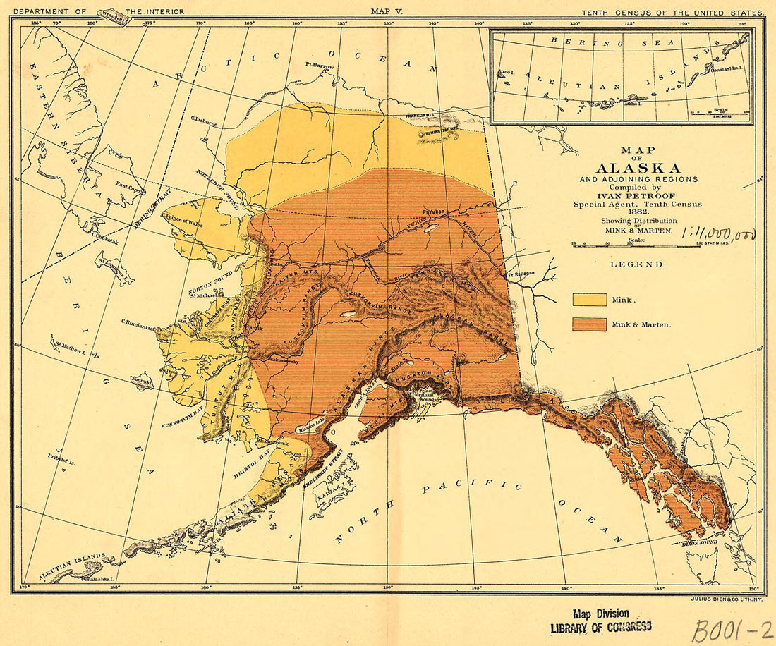 This old map of Map of Alaska and Adjoining Regions from 1882 was created by Ivan Petroff,  United States. Department of the Interior in 1882