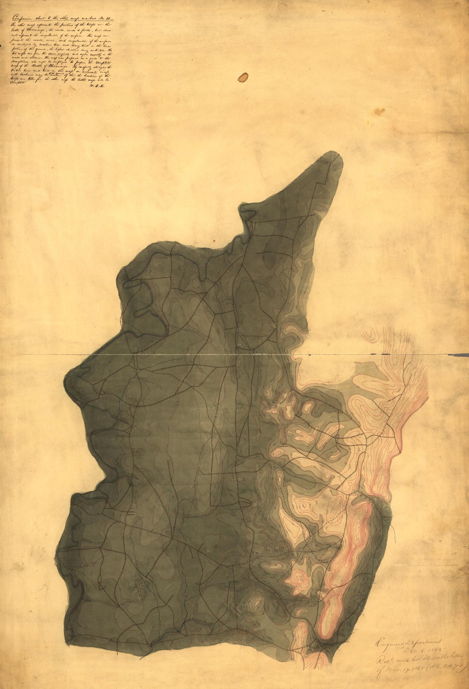 This old map of -Chickamauga--Sep. 19th &amp; 20th 1863 from 1864 was created by W. E. (William Emery) Merrill in 1864