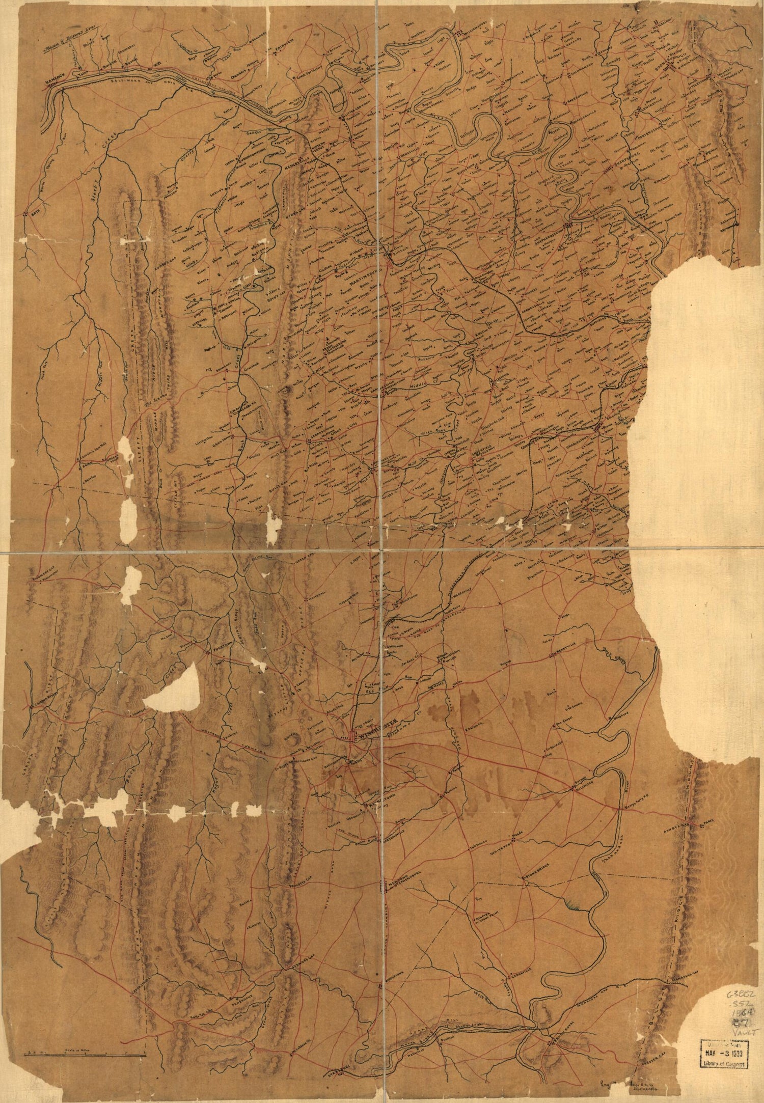 This old map of Map of the Lower Shenandoah Valley, Virginia from 1864 was created by Samuel Howell Brown, Jubal Anderson Early in 1864