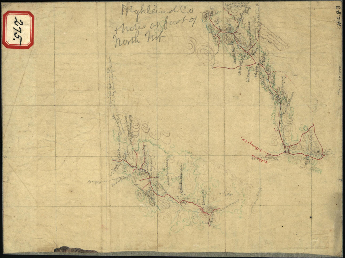 Highland Co. &amp; Notes at Foot of North Mt. (Highland County and Notes at Foot of North Mt) 1861 by Relic Map Company
