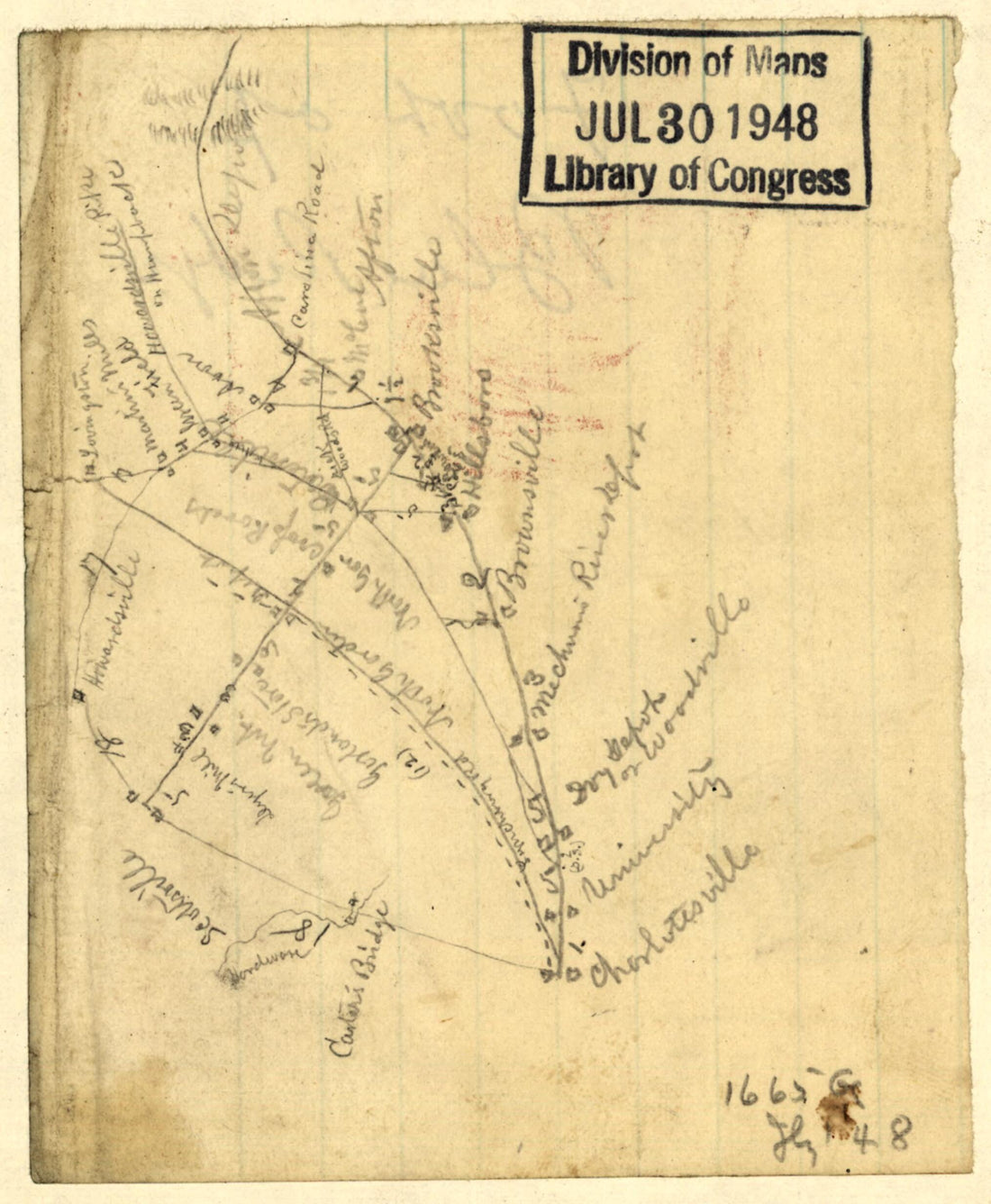 This old map of Sketch of Parts of Albemarle and Nelson Counties, Virginia, Showing Road from Charlottesville to Scottsville, Lovingston, Howardsville, Afton, Etc. from 1860 was created by Jedediah Hotchkiss in 1860