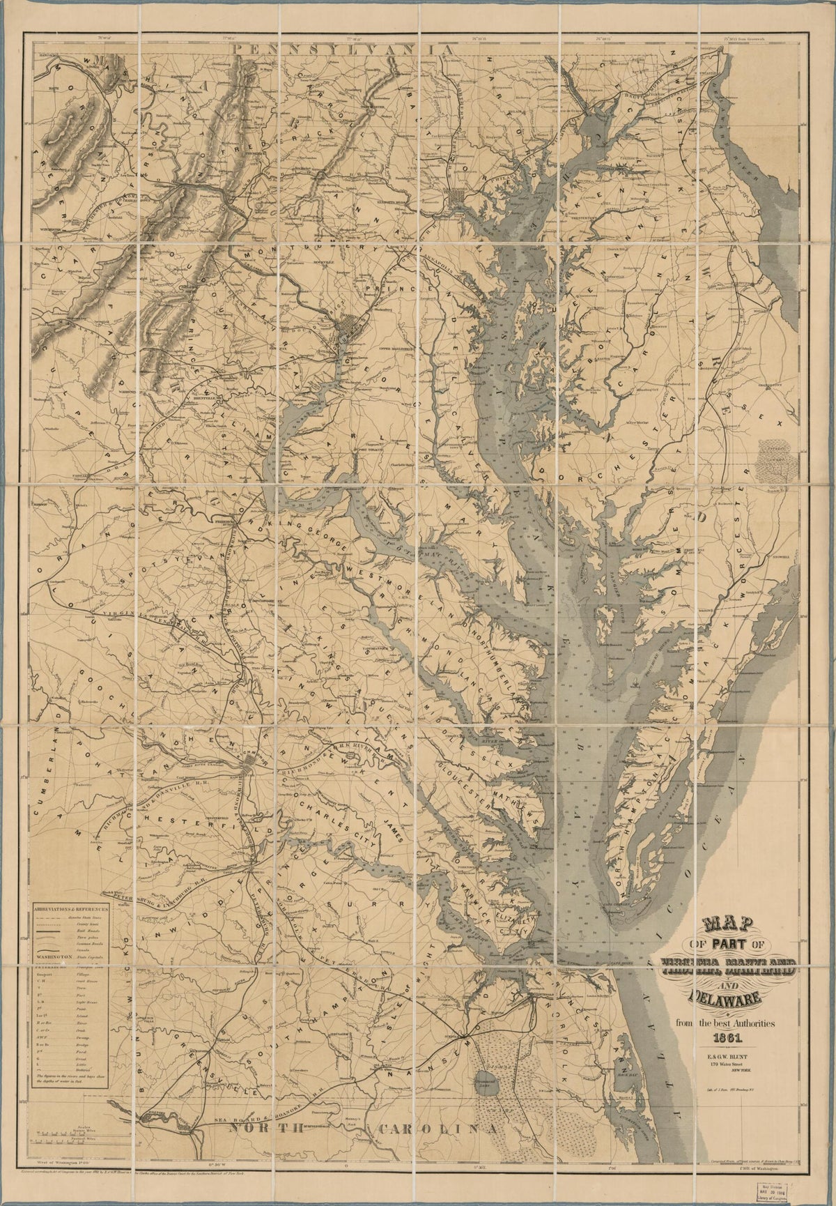 Map of Part of Virginia, Maryland, and Delaware : from the Best Authorities 1861 by Relic Map Company