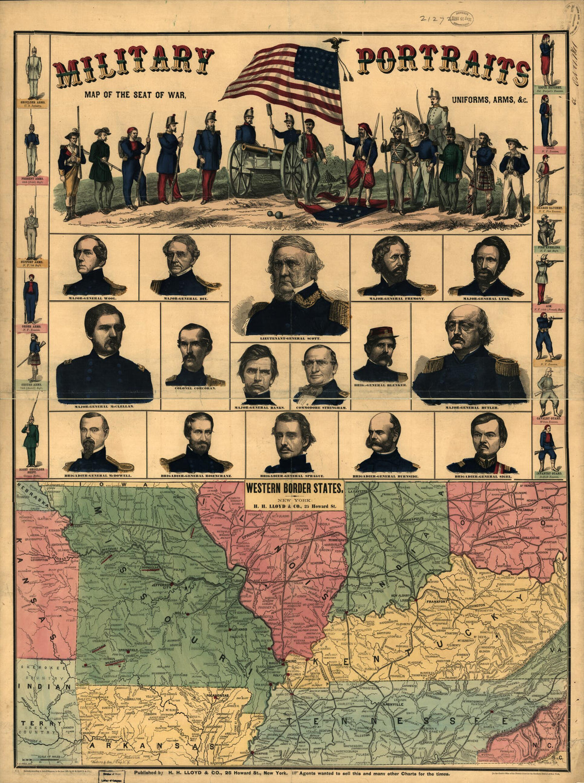 Western Border States in 1861 by Relic Map Company