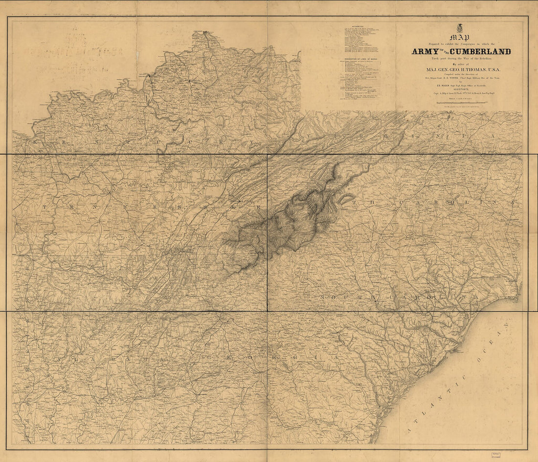 This old map of 65 from 1865 was created by Edward Ruger in 1865