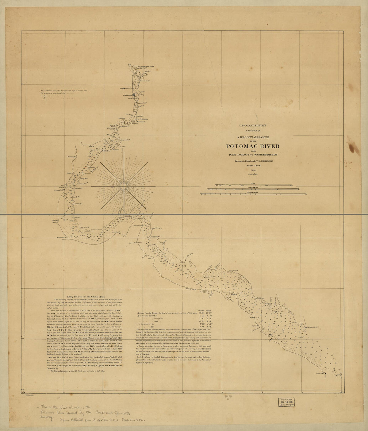 A Reconnaissance of the Potomac River From Point Lookout to Washington City in 1861 by Relic Map Company