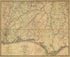 Extract from a Map Entitled Portions of the Military Departments of the Cumberland . . . of the South . . . and of the Gulf . . 1863 by Relic Map Company