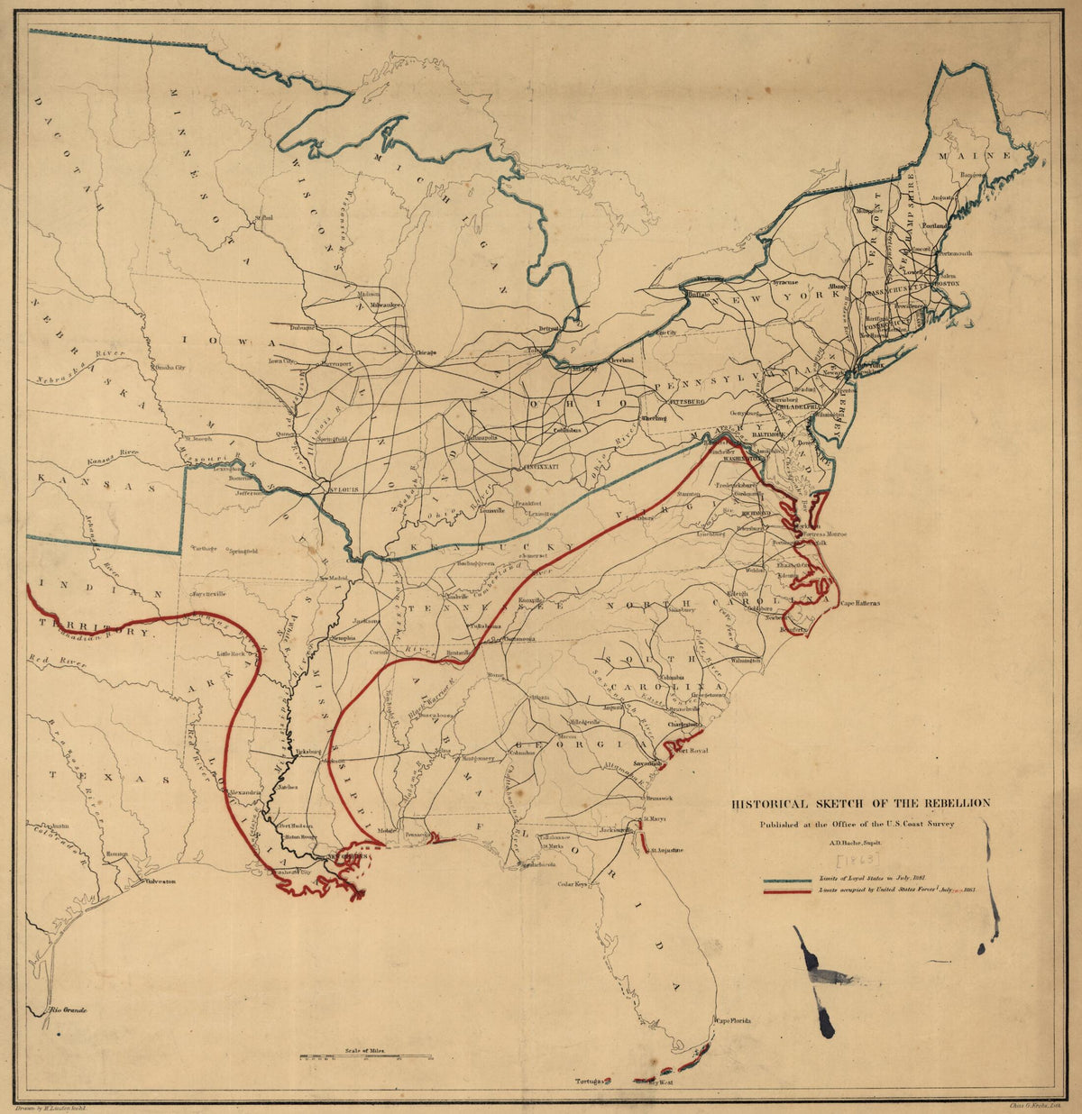 Historical Sketch of the Rebellion 1863 by Relic Map Company