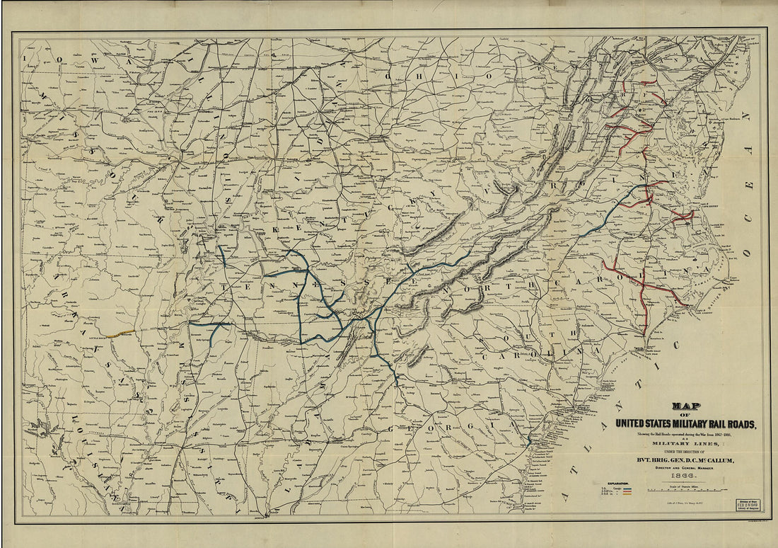 This old map of , As Military Lines from 1866 was created by Julius Bien in 1866