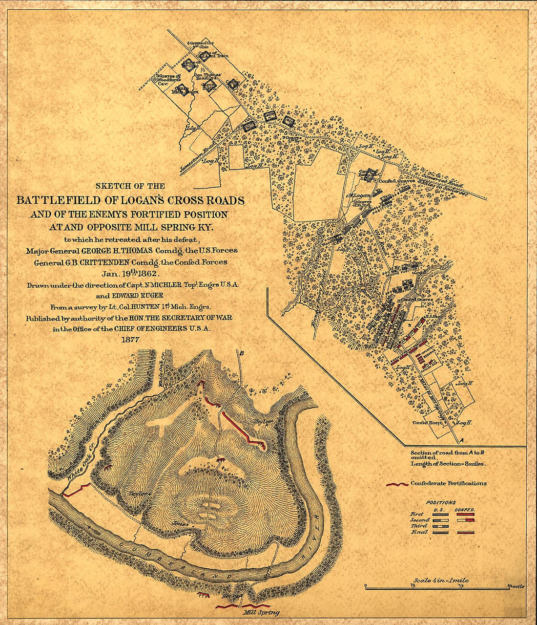 This old map of Sketch of the Battlefield of Logan&