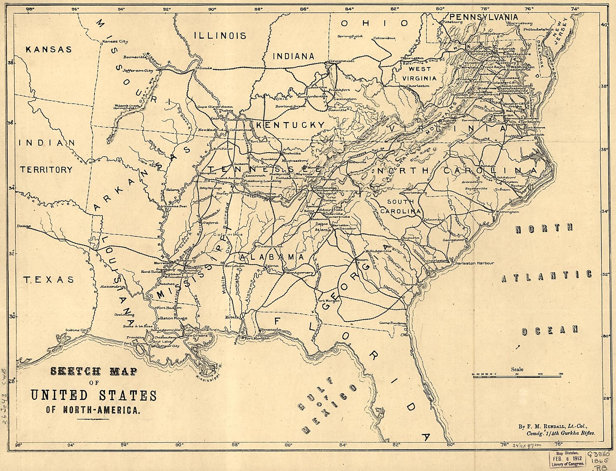 This old map of America. 1861-65 from 1901 was created by Frank M. Rundall in 1901