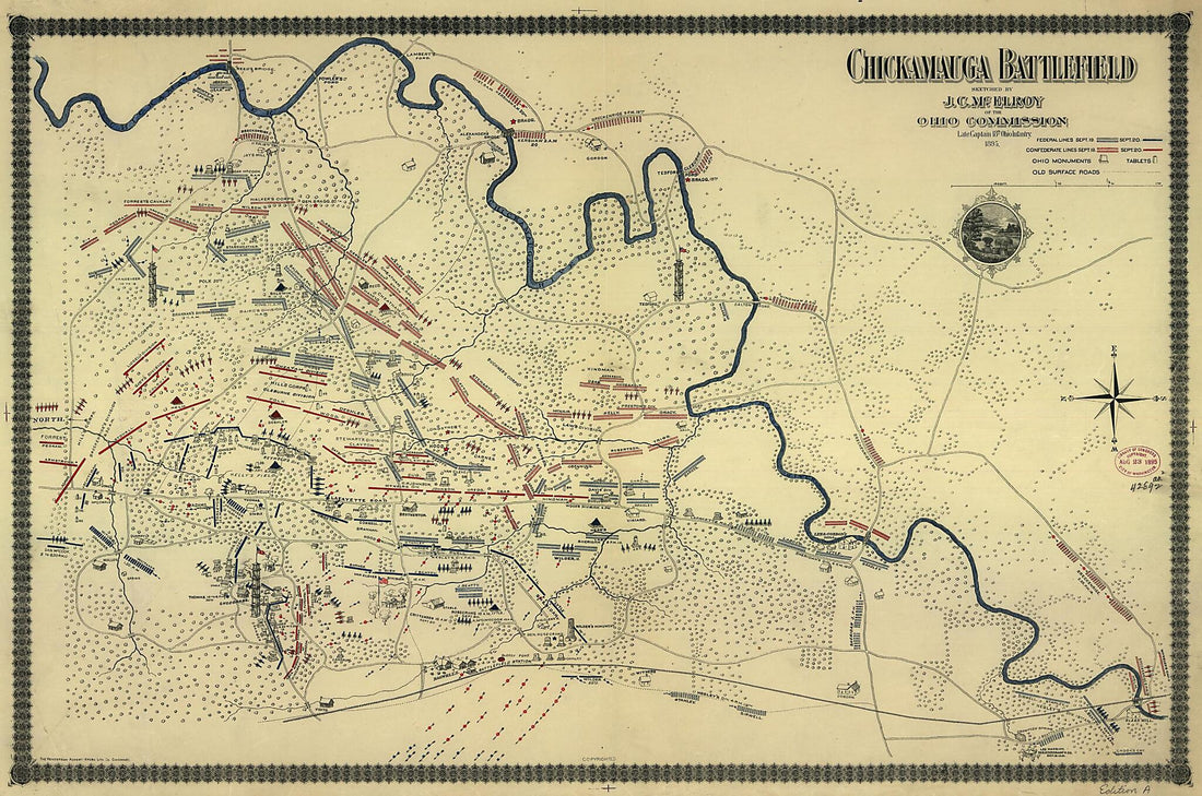 This old map of 20, 1863 from 1895 was created by Joseph C. McElroy in 1895