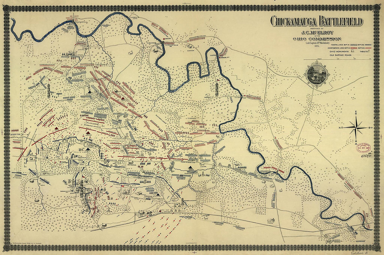 This old map of 20, 1863 from 1895 was created by Joseph C. McElroy in 1895