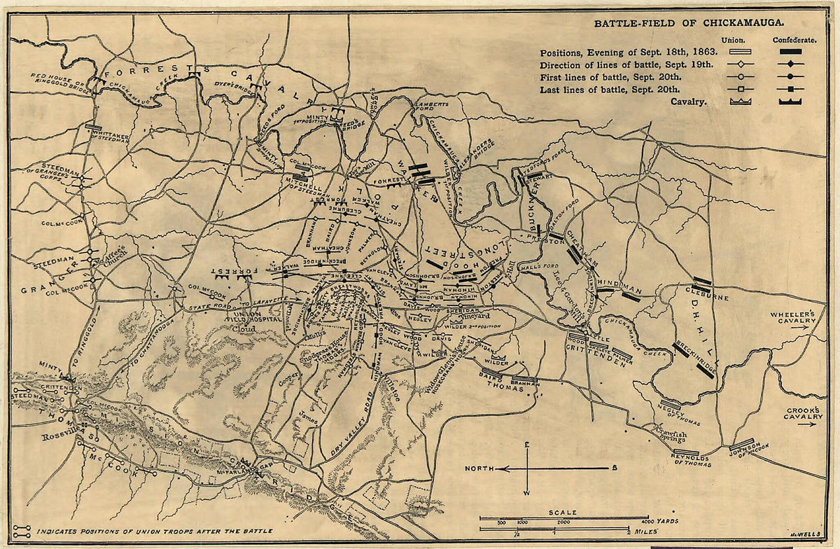 Field of Chickamauga. Sept 18-20, 1863 1887 by Relic Map Company