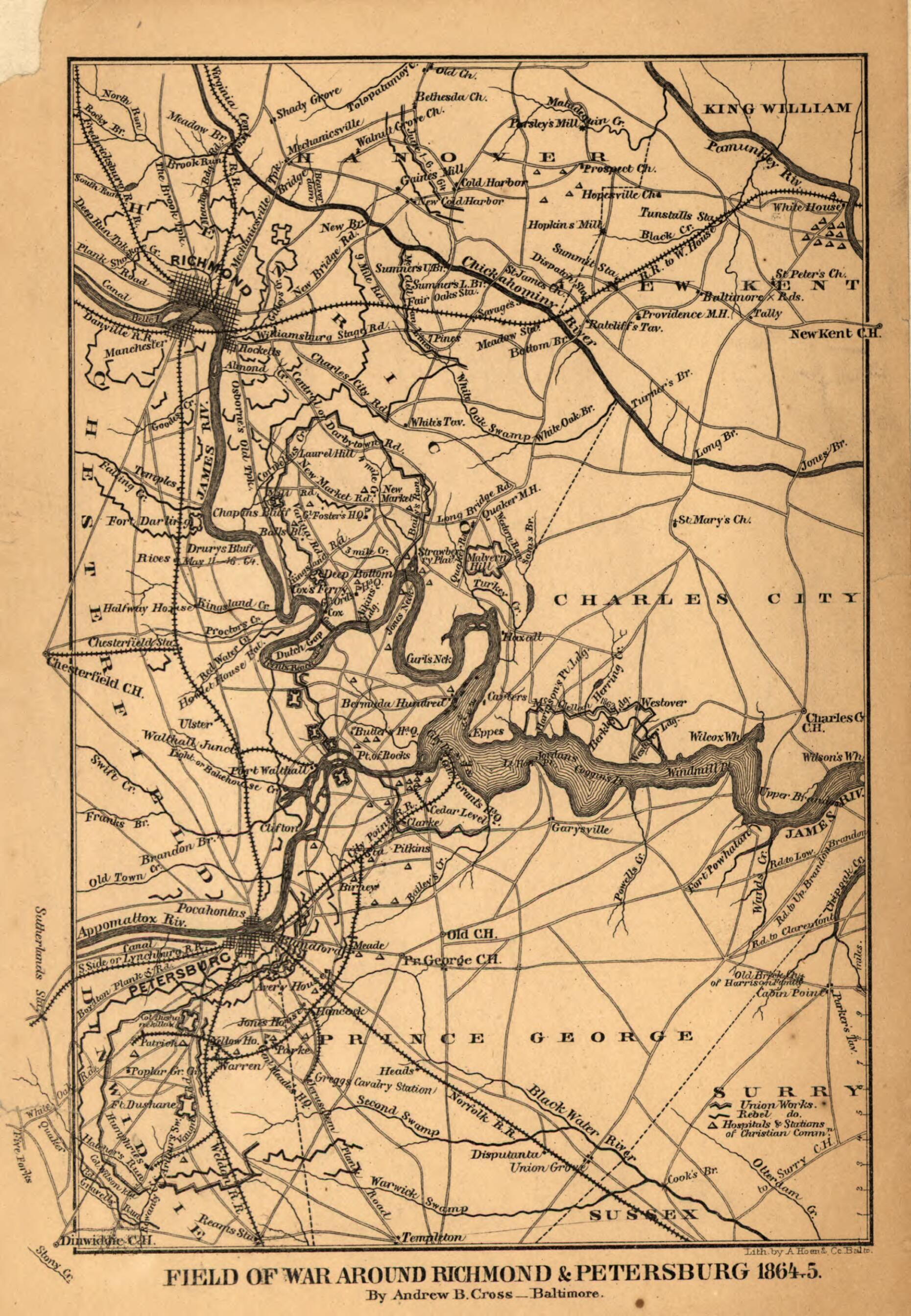 This old map of 5 from 1864 was created by Andrew B. (Andrew Boyd) Cross in 1864