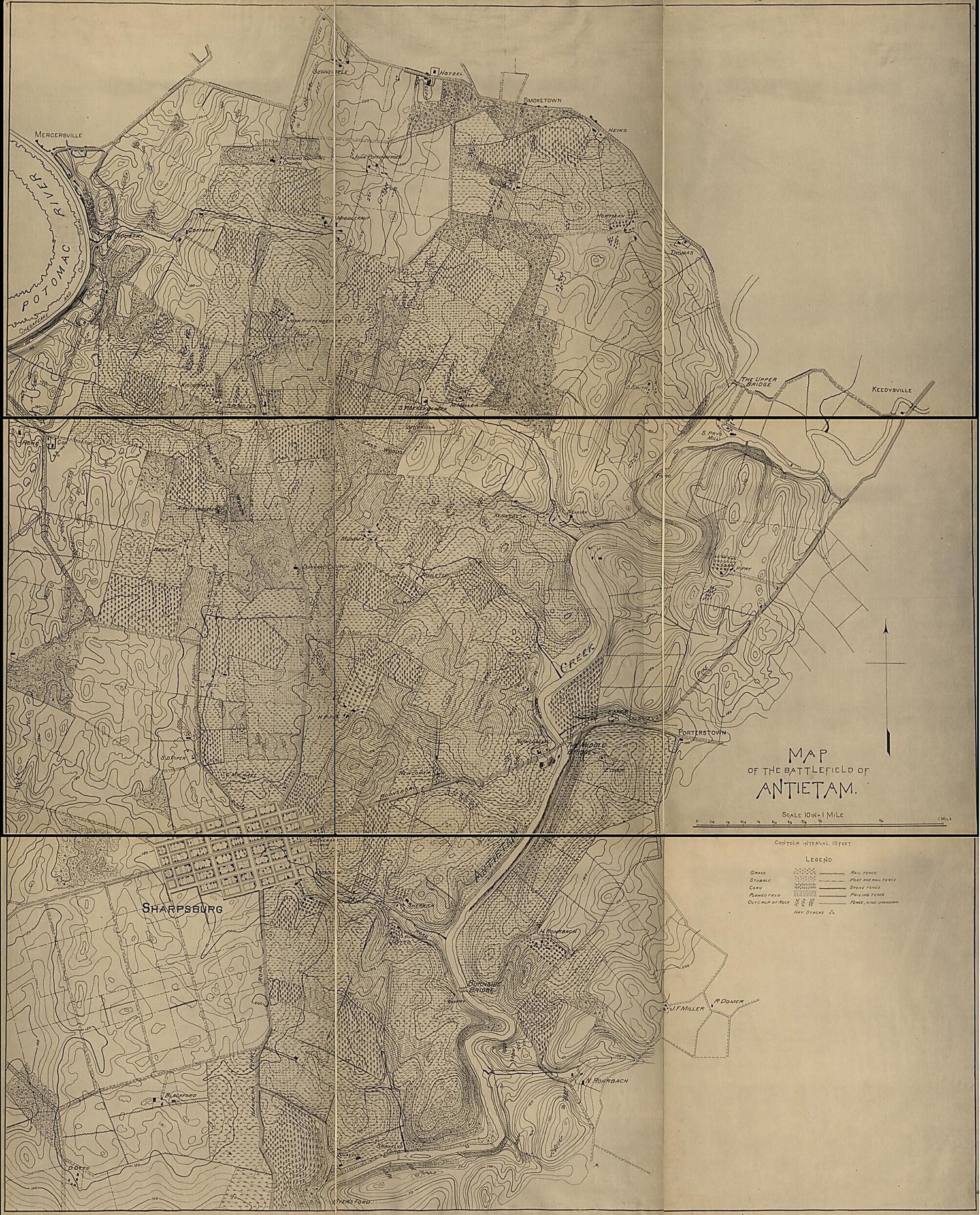 This old map of Map of the Battlefield of Antietam from 1900 was created by  in 1900