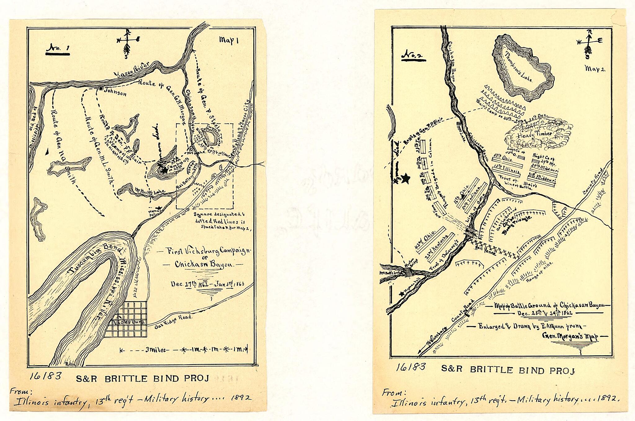 This old map of Jan. 3rd 1863.-No. 2. Map of Battle Ground of Chickasaw Bayou, Dec. 28th and 29th 1862 from 1892 was created by E. A. (Edward A.) Munn in 1892