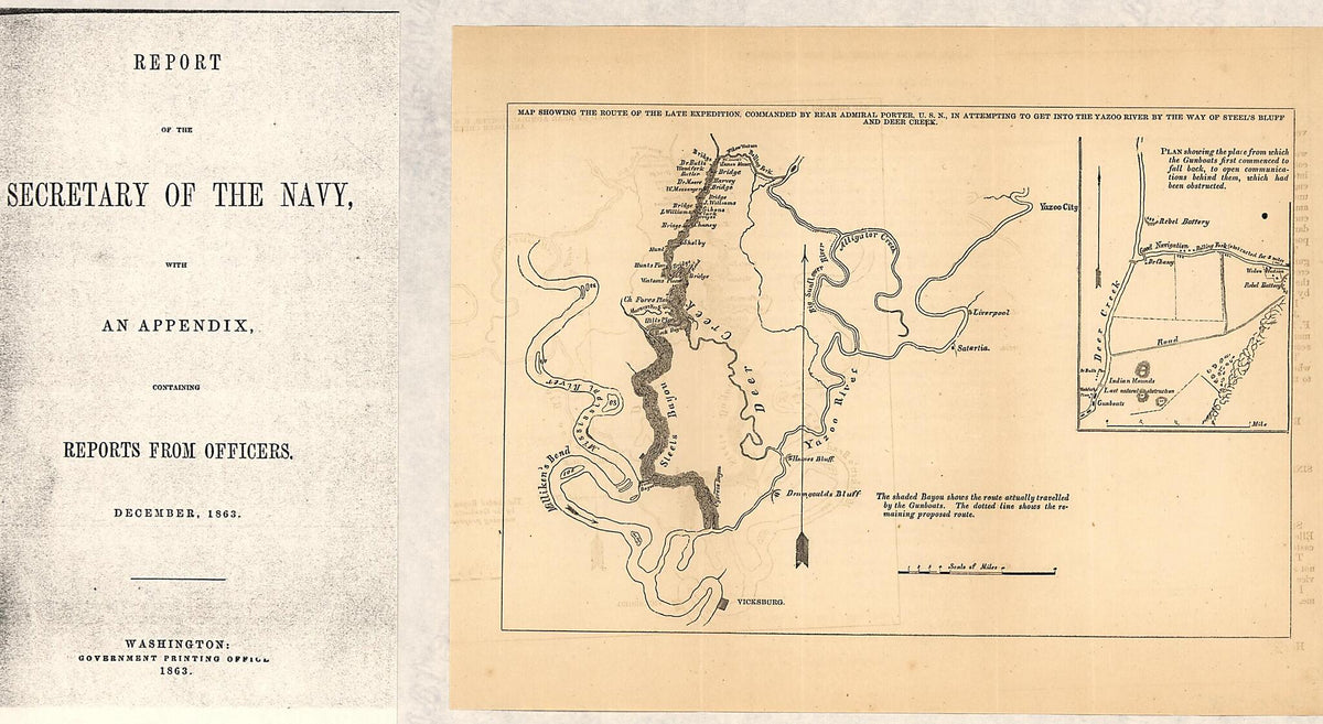 Map Showing the Route of the Late Expedition, Commanded by Rear Admiral Porter, U.S.N., In Attempting to Get Into the Yazoo River by the Way of Steel&