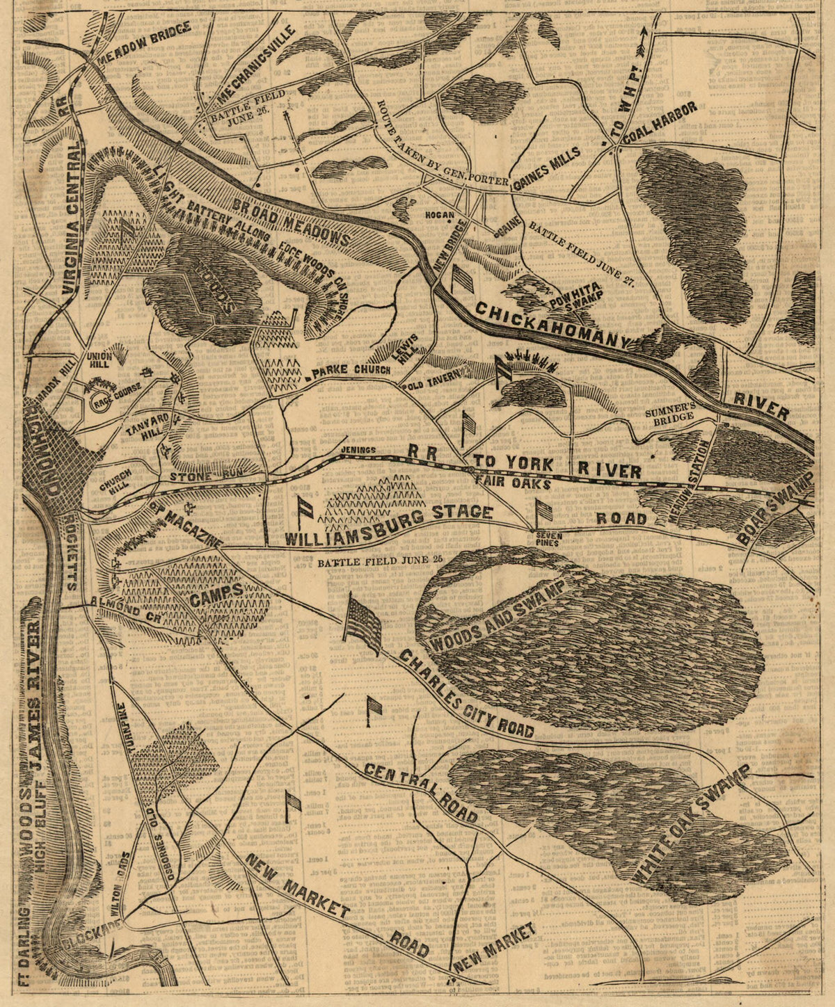 And the Late Important Military Operations In Eastern Virginia 1862 by Relic Map Company