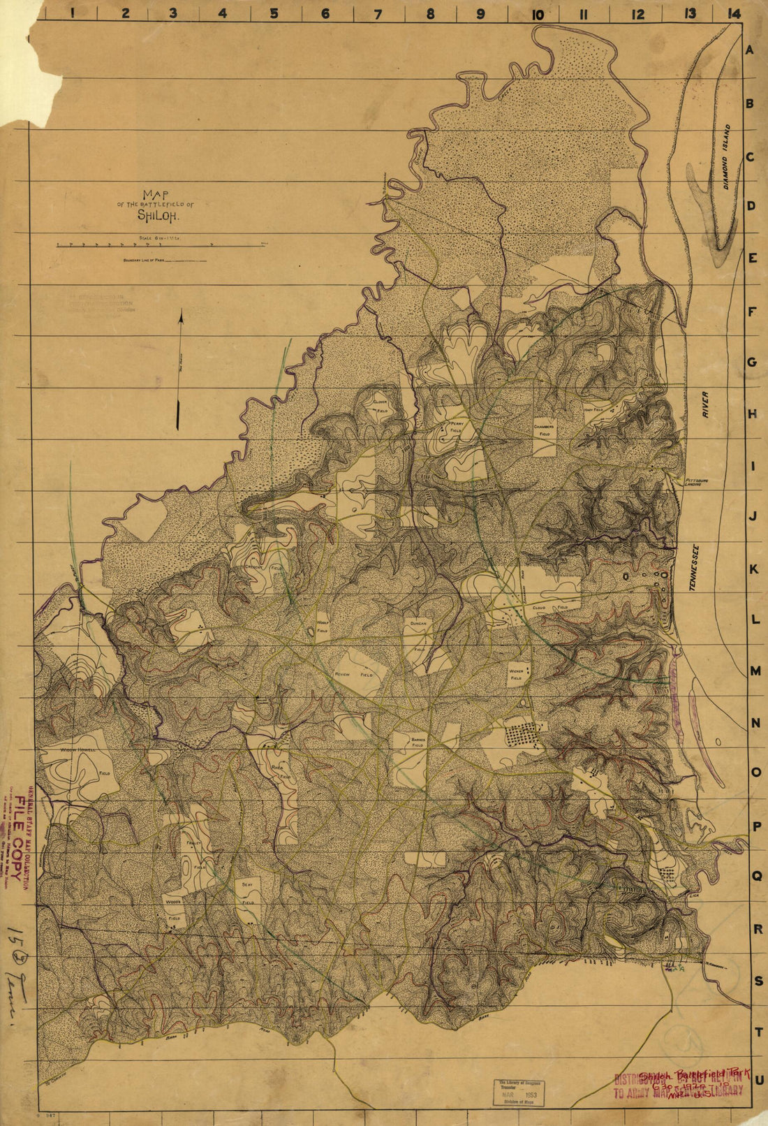 This old map of Map of the Battlefield of Shiloh from 1920 was created by  in 1920