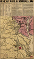 Seat of War In America, 6d in 1862 by Relic Map Company