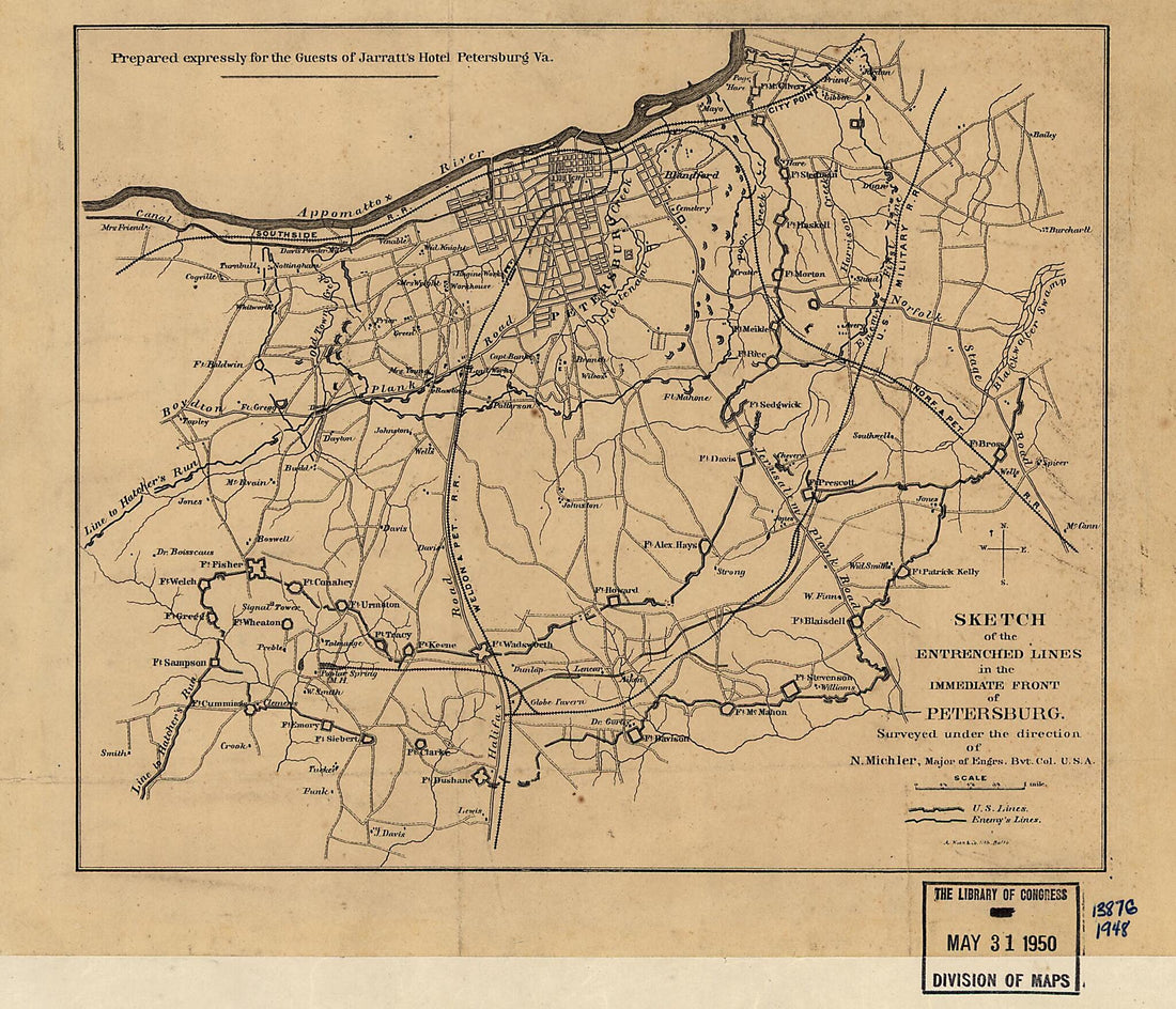 This old map of 5 from 1865 was created by N. (Nathaniel) Michler in 1865