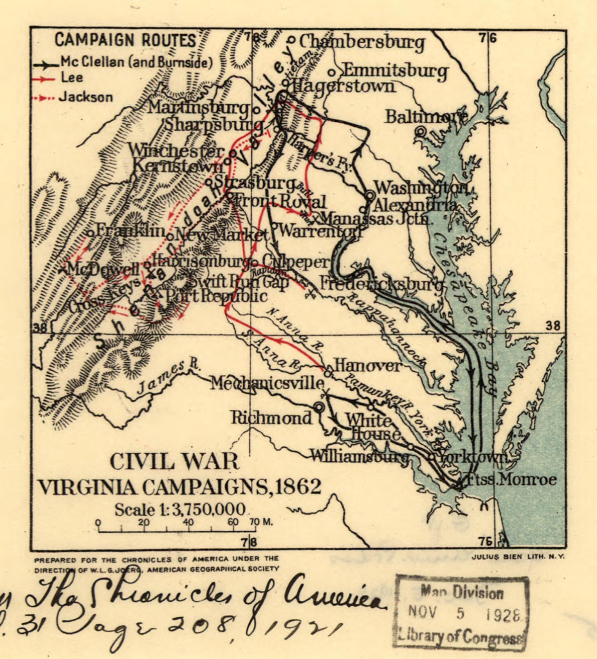 Civil War Virginia Campaigns, 1862 1921 by Relic Map Company