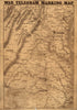 War Telegram Marking Map. 1862 by Relic Map Company