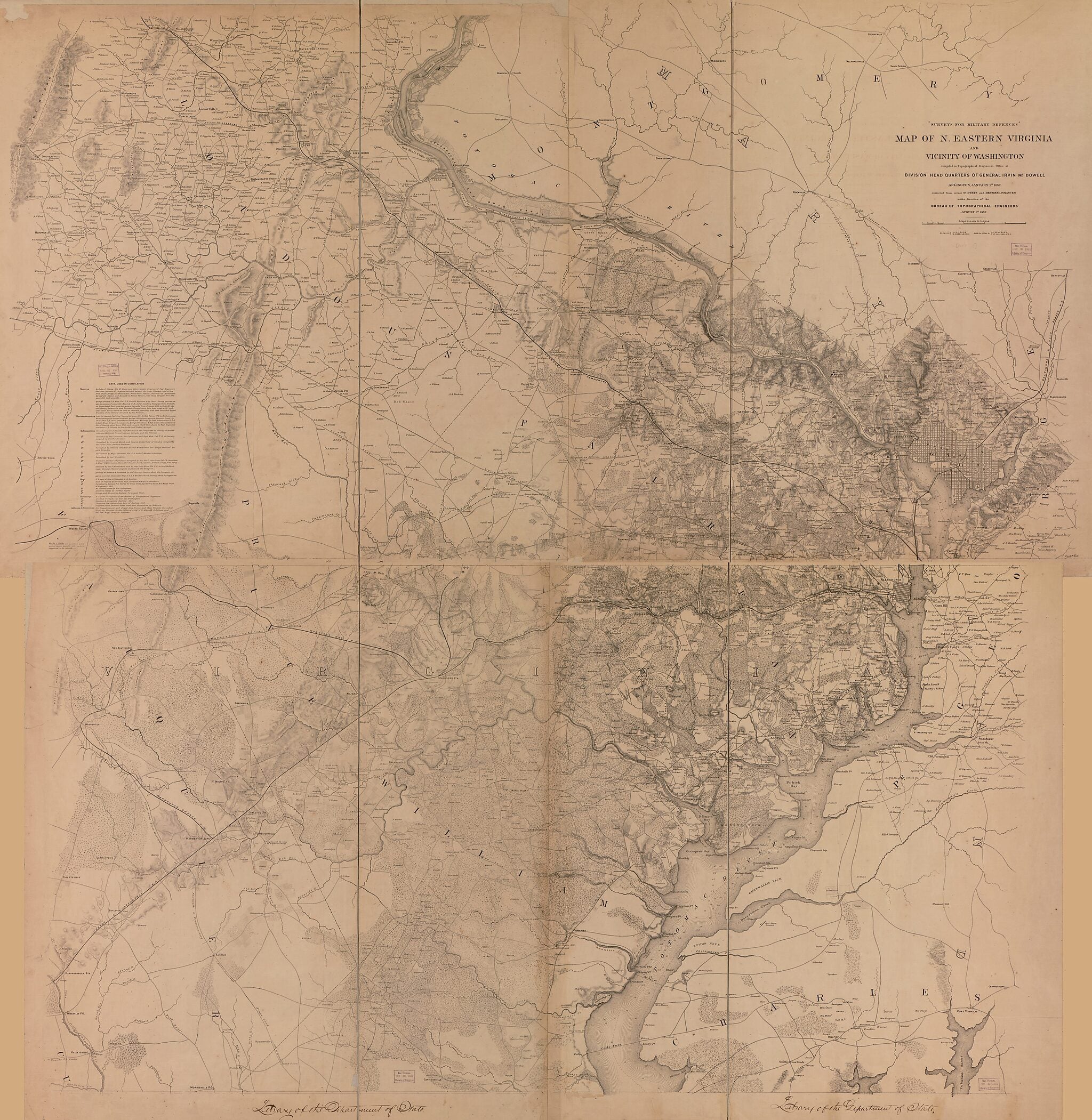 This old map of Map of N. Eastern Virginia and Vicinity of Washington from 1862 was created by  United States. Army. Corps of Topographical Engineers in 1862