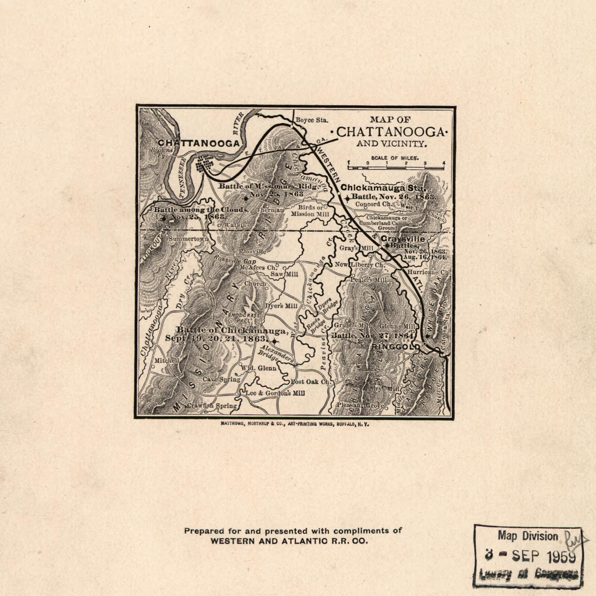 Chattanooga Region, Tennessee 1864 by Relic Map Company