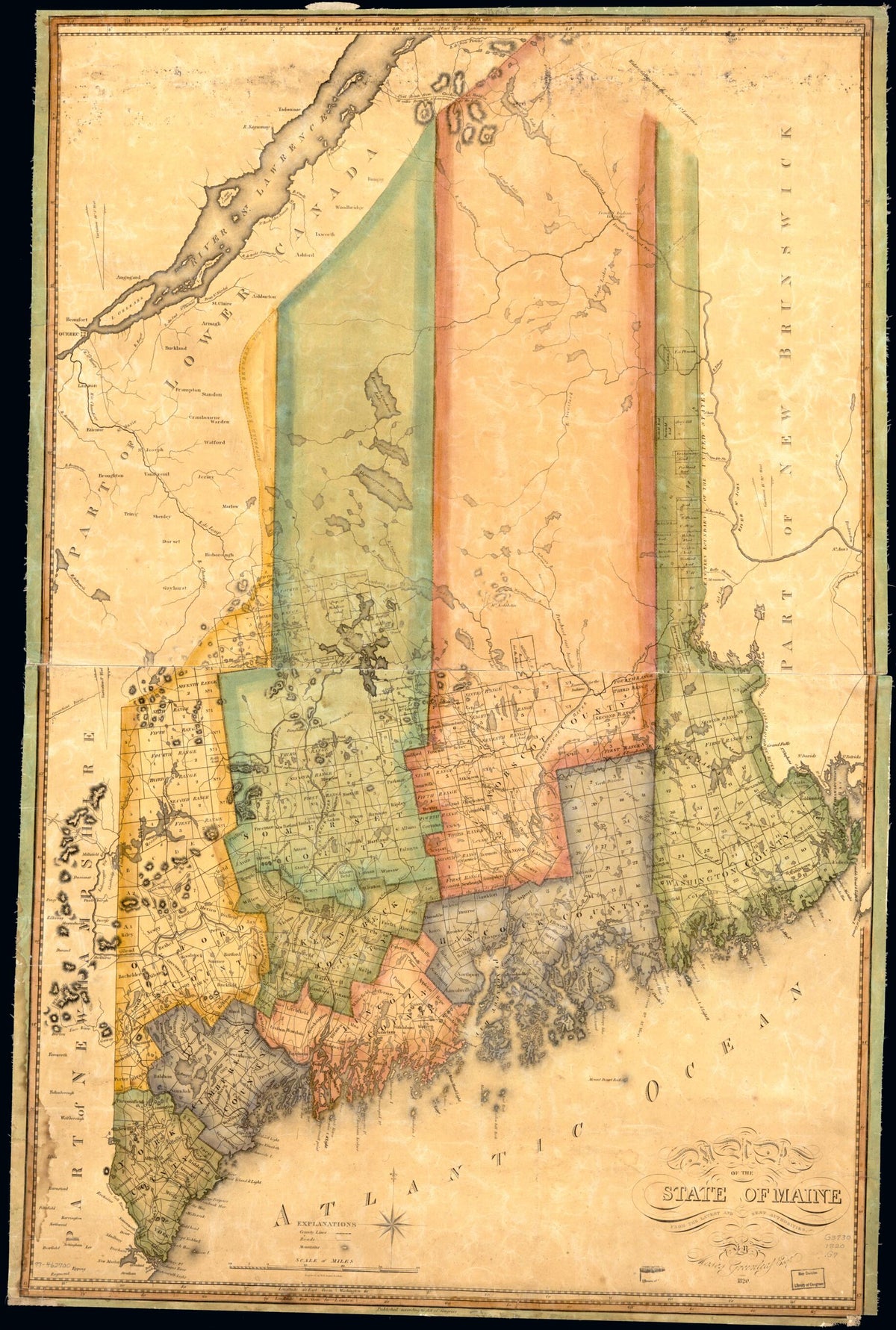 Map of the State of Maine 1820 by Relic Map Company