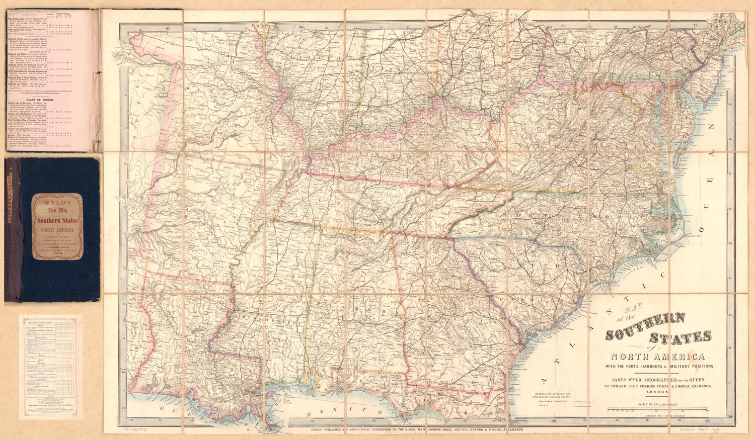 This old map of Map of the Southern States of North America : With the Forts, Harbours &amp; Military Positions. (Wyld&