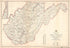 Post Route Map of the State of West Virginia : Showing Post Offices With the Intermediate Distances On Mail Routes In Operation On the 1st of January 1924 (West Virginia) by Relic Map Company