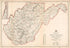 Post Route Map of the State of West Virginia : Showing Post Offices With the Intermediate Distances On Mail Routes In Operation On the 1st of January 1922 (West Virginia) by Relic Map Company