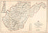 Post Route Map of the State of West Virginia : Showing Post Offices With the Intermediate Distances On Mail Routes In Operation On the 1st of July 1920 (West Virginia) by Relic Map Company