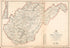 Post Route Map of the State of West Virginia : Showing Post Offices With the Intermediate Distances On Mail Routes In Operation On the 1st of January 1920 (West Virginia) by Relic Map Company