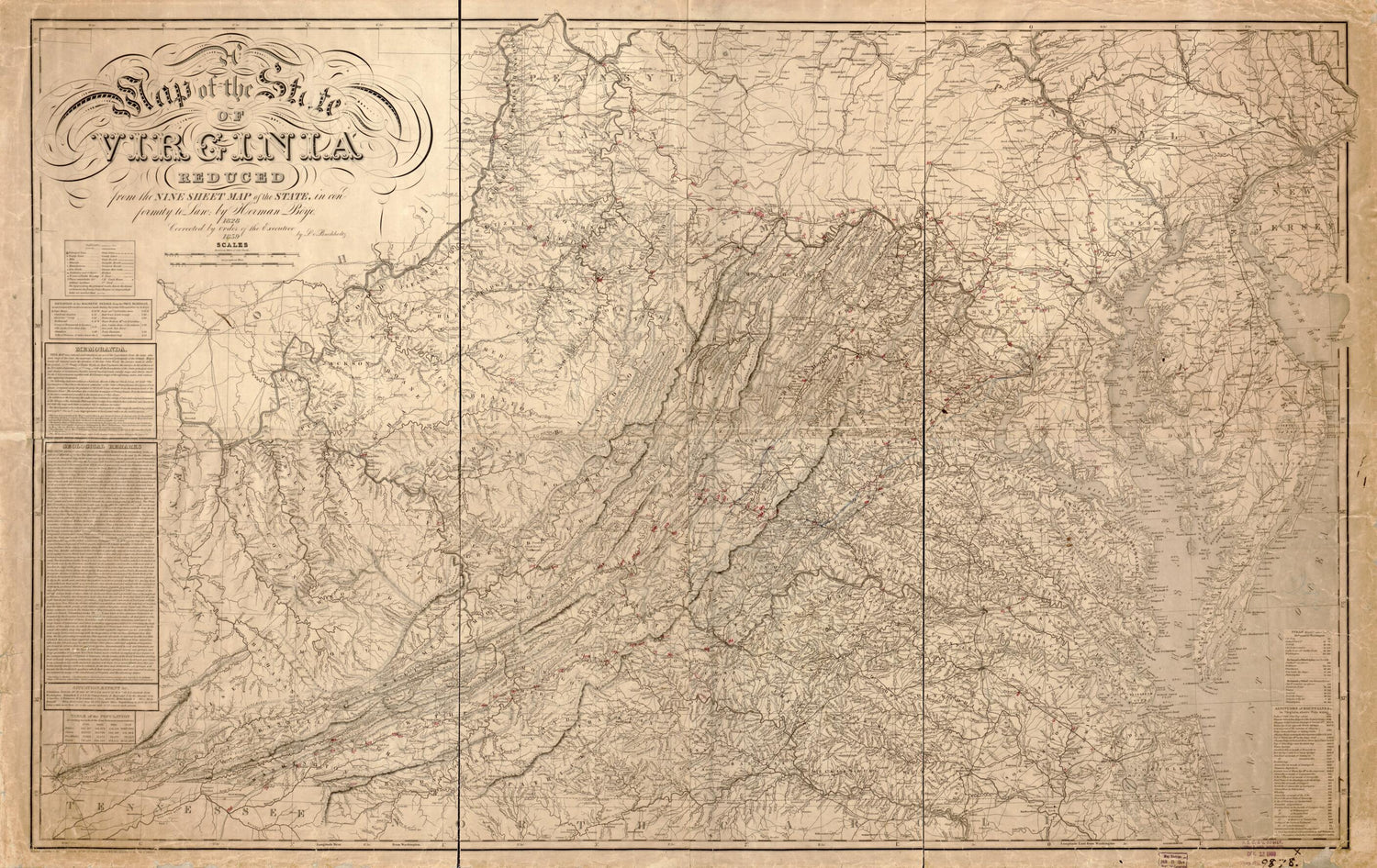 This old map of A Map of the State of Virginia : Reduced from the Nine Sheet Map of the State In Conformity to Law from 1859 was created by L. V. (Lewis Von) Buchholtz, Herman Böÿe in 1859