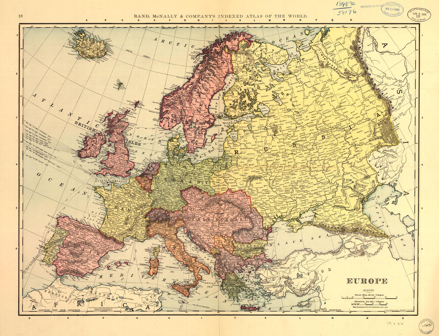 Europe 1898 by Relic Map Company