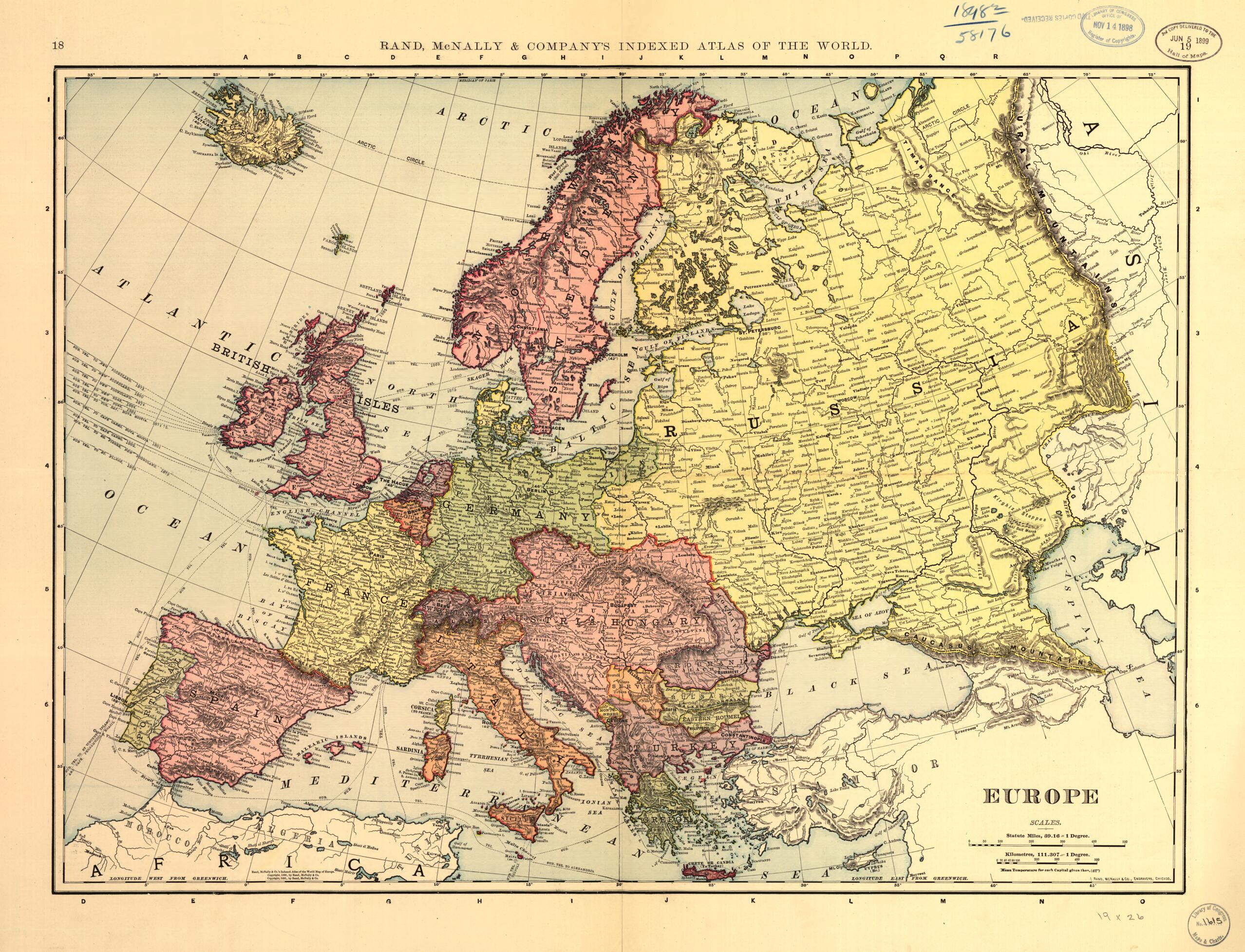 Europe 1898 by Relic Map Company