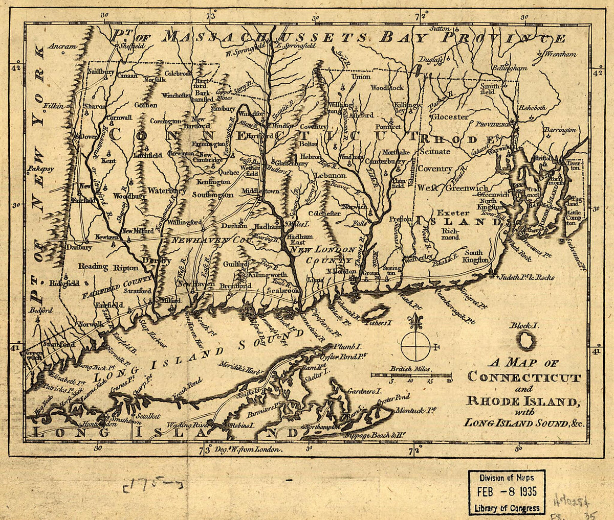 A Map of Connecticut and Rhode Island With Long Island Sound, &amp;c 1776 by Relic Map Company