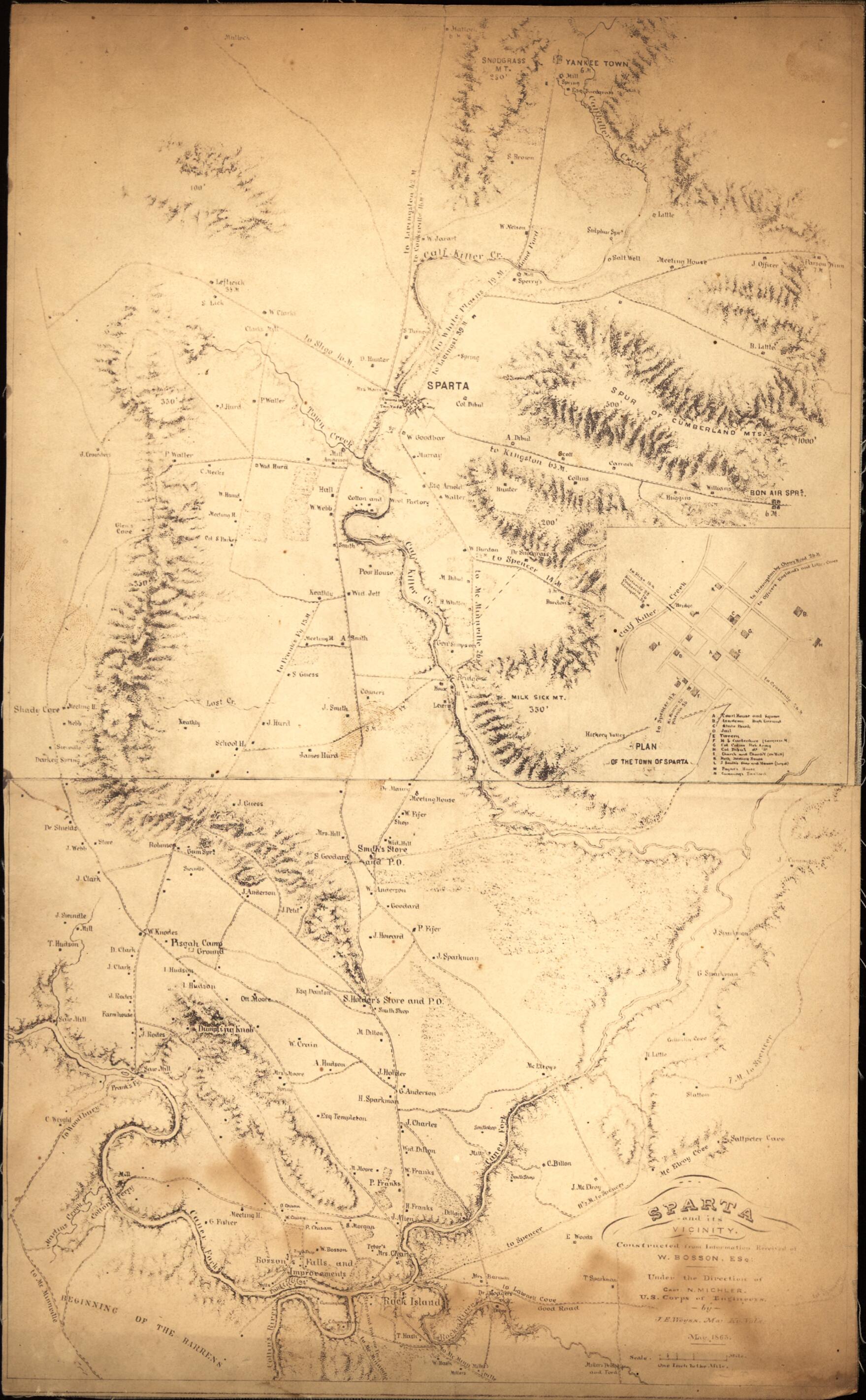 This old map of Sparta and Its Vicinity from 1863 was created by J. E. Weyss in 1863