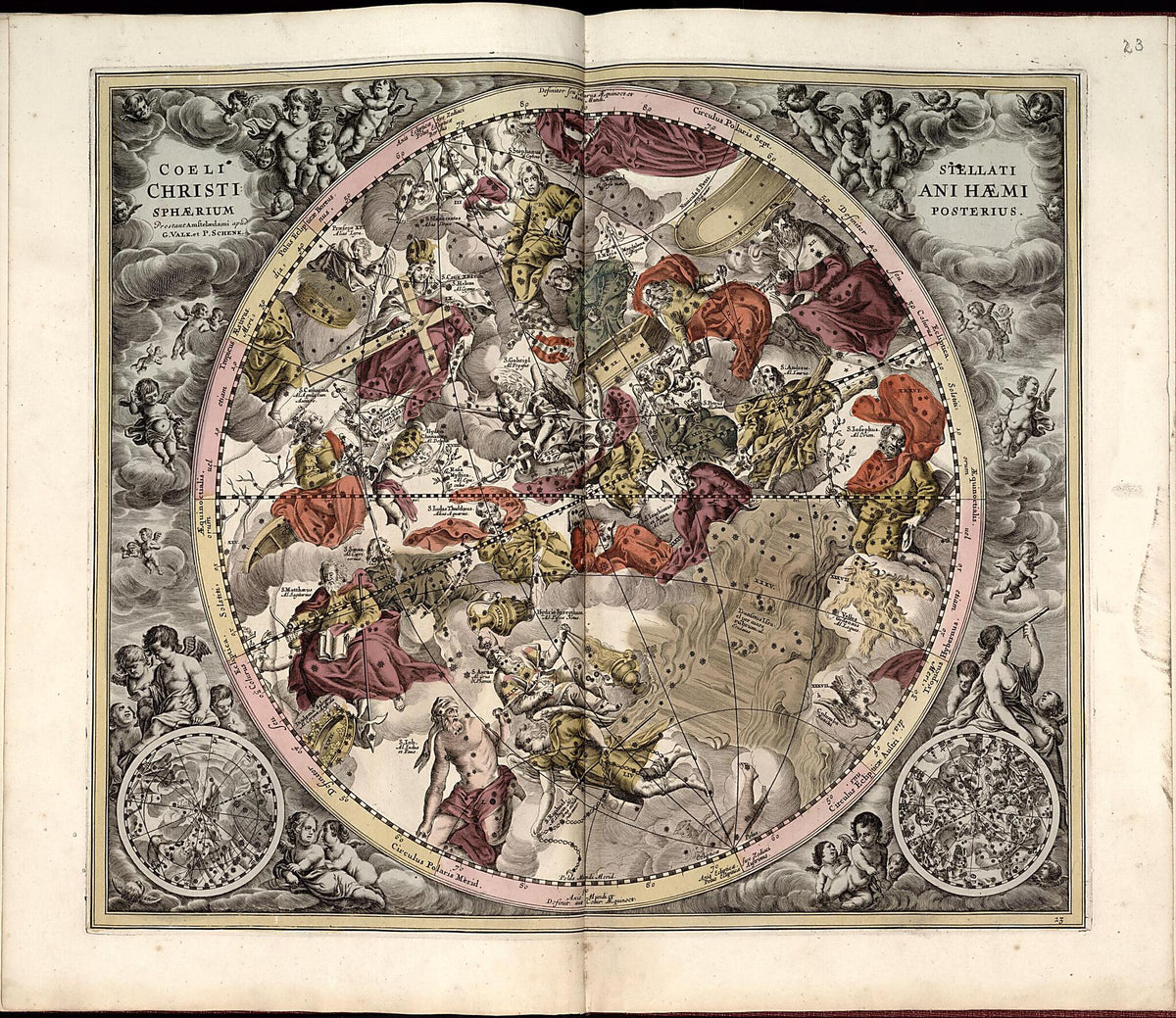 25. Hemisphaerii Borealis Coeli &amp; Terrae Sphaerica from Atlas Universalis Et Novus 1708 by Relic Map Company