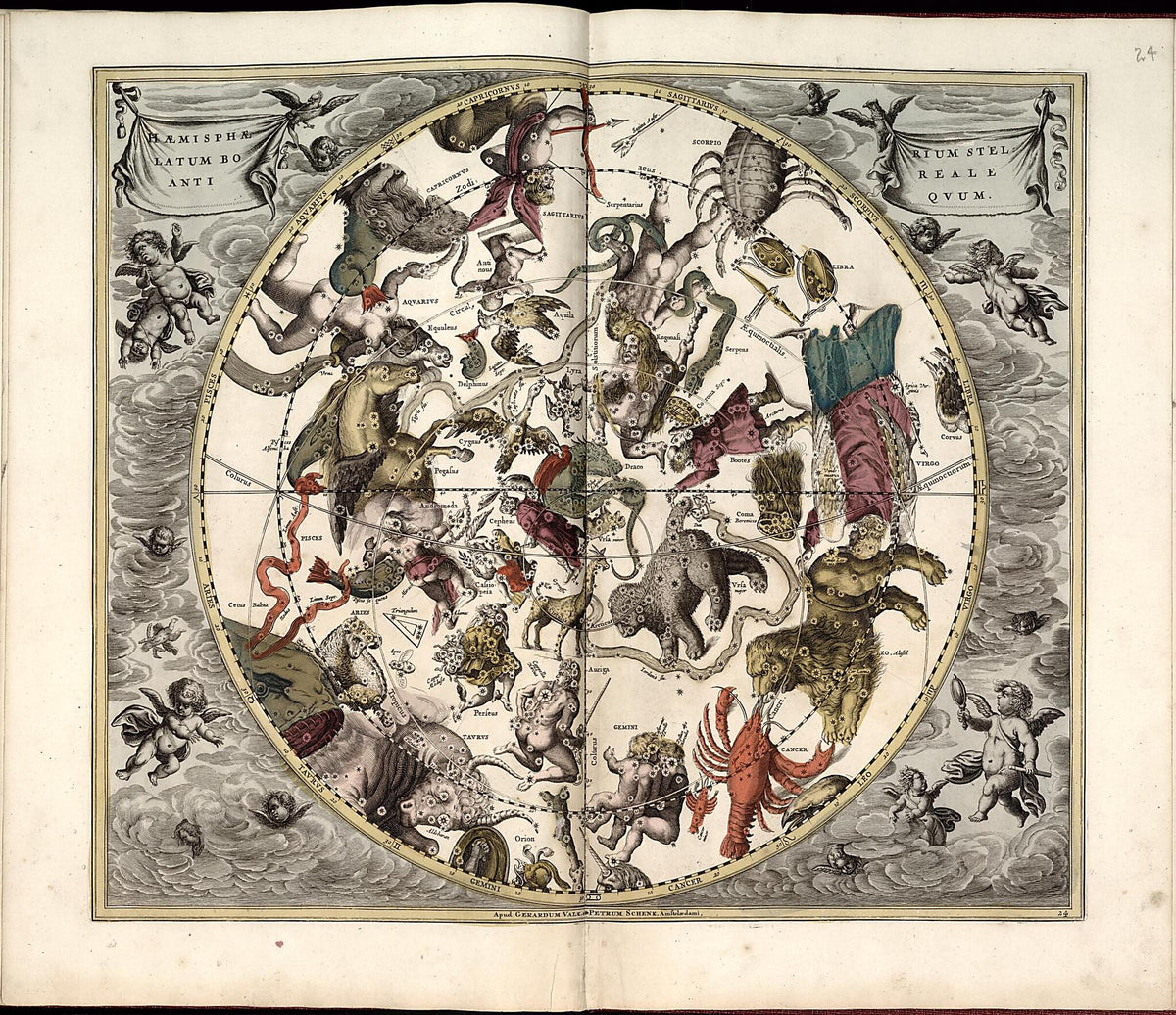 26. Hemisphaerium Stellatum Boreale Cum Subjecto from Atlas Universalis Et Novus 1708 by Relic Map Company