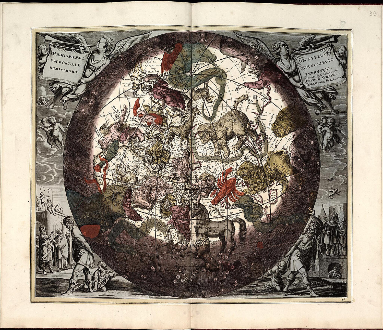 This old map of 28. Hemisphaerii Australis Coeli &amp; Terrae Scenographia from Atlas Universalis Et Novus from 1708 was created by G. (Gerard) Valck in 1708