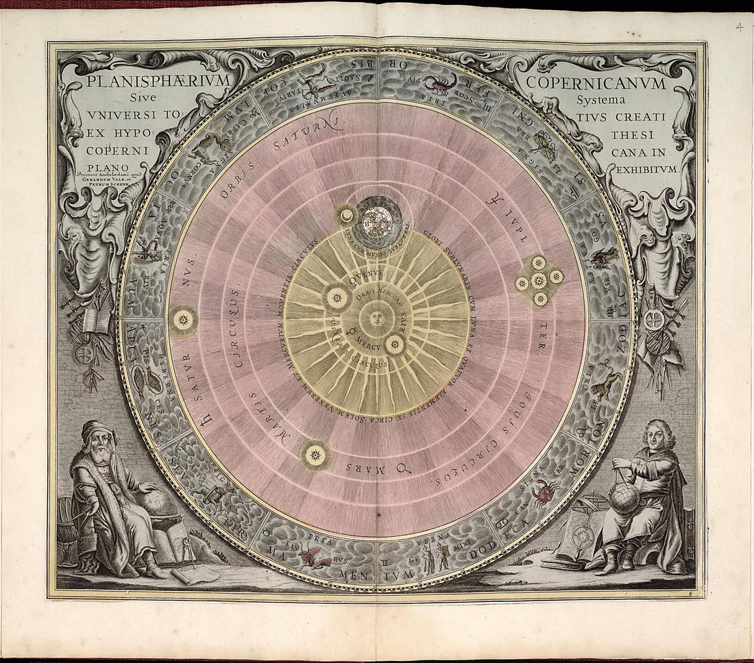 This old map of 4. Planisphaerium Copernicanum Sive Systema Universi from Atlas Universalis Et Novus from 1708 was created by G. (Gerard) Valck in 1708