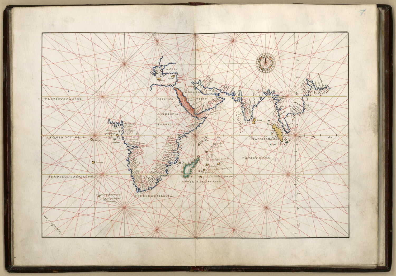 Indian Ocean from Portolan Atlas Containing 10 Maps 1544 by Relic Map Company
