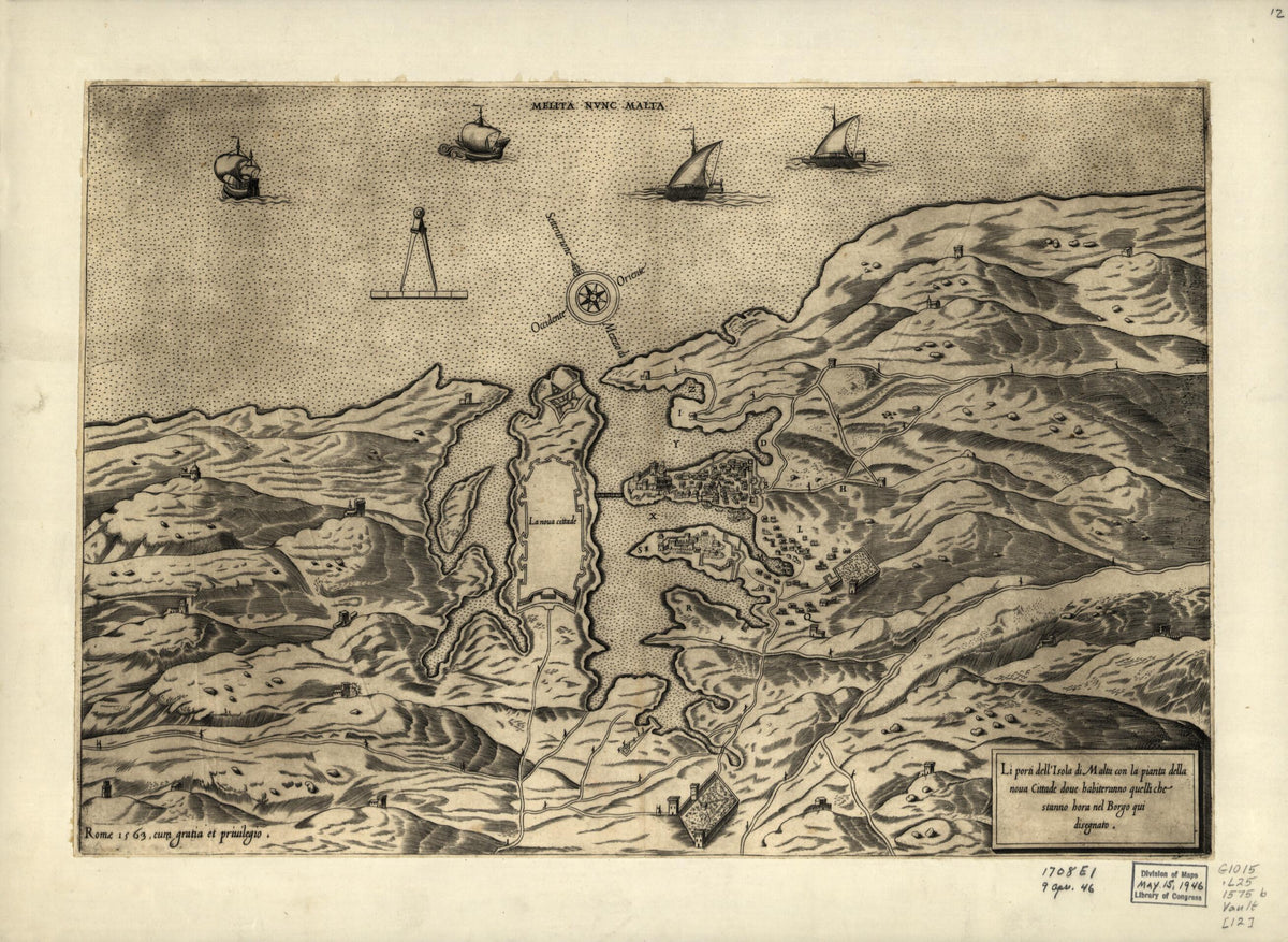 Malta, 1563 from Geografia Tavole Moderne Di Geografia. 1575 by Relic Map Company