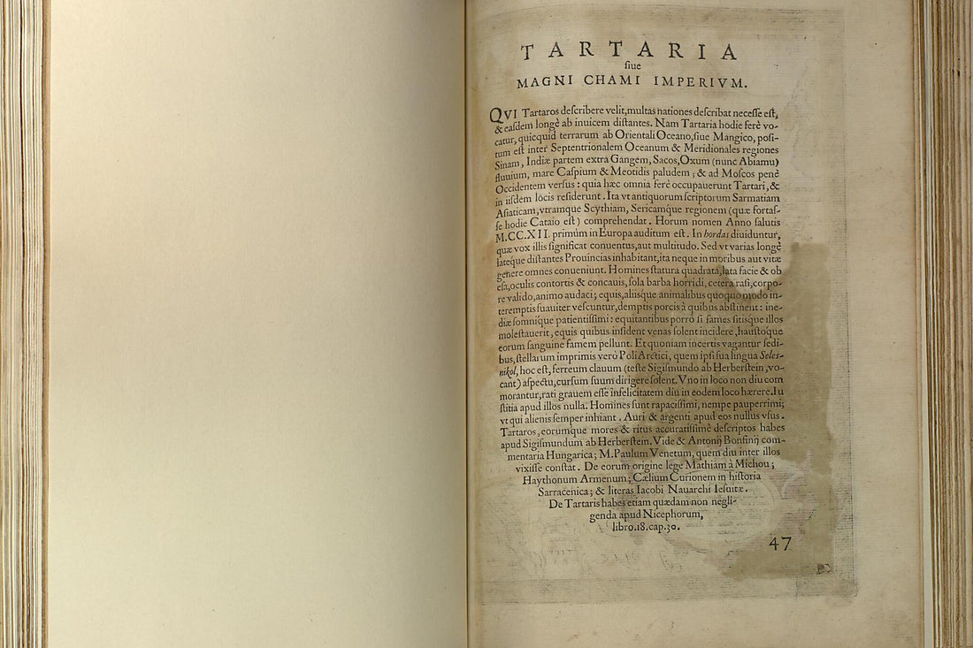 This old map of Tartaria Siue Magni Chami Imperivm from Theatrum Orbis Terrarum from 1570 was created by Abraham Ortelius in 1570