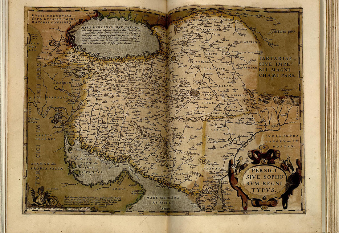 This old map of Persiae Regnvm Siue Sophorvm Imperivm from Theatrum Orbis Terrarum from 1570 was created by Abraham Ortelius in 1570